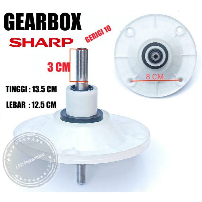 GIRBOX  Gearbox Mesin Cuci  ,  Gearbox  SHARP , Gearbox Gigi  10z +puly , Gearbok Sharp Gigi 10z Tanpa Puly