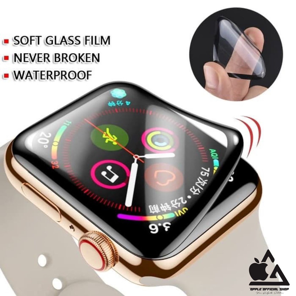 Tempered Glass Nano Apple Watch series 7 41mm 45mm 38mm 40mm 42mm 44mm 49MM Series 1 2 3 4 5 6 SE FULL CURVE Nano Technology Screen Protector Apple iWatch Anti gores Kaca Film