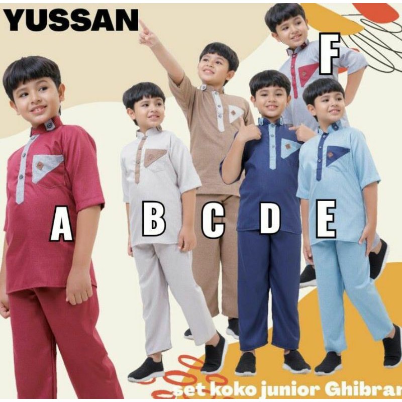 koko yusan gibran kaka dede setelan baju muslim anak cowok