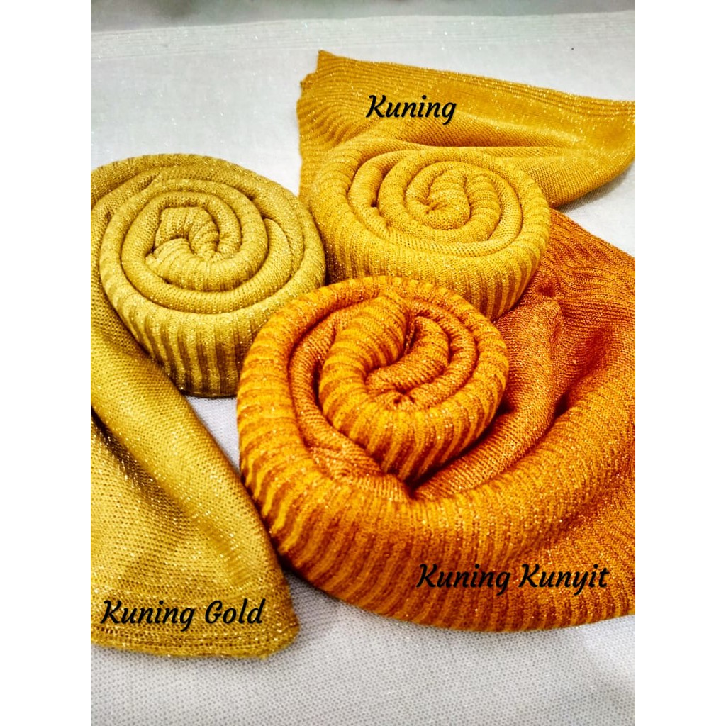 Pashmina Gliter Rajut Premium GOLD || Kerudung Pesta Kerudung Pernikahan || Pashmina Rajut Pengantin-2