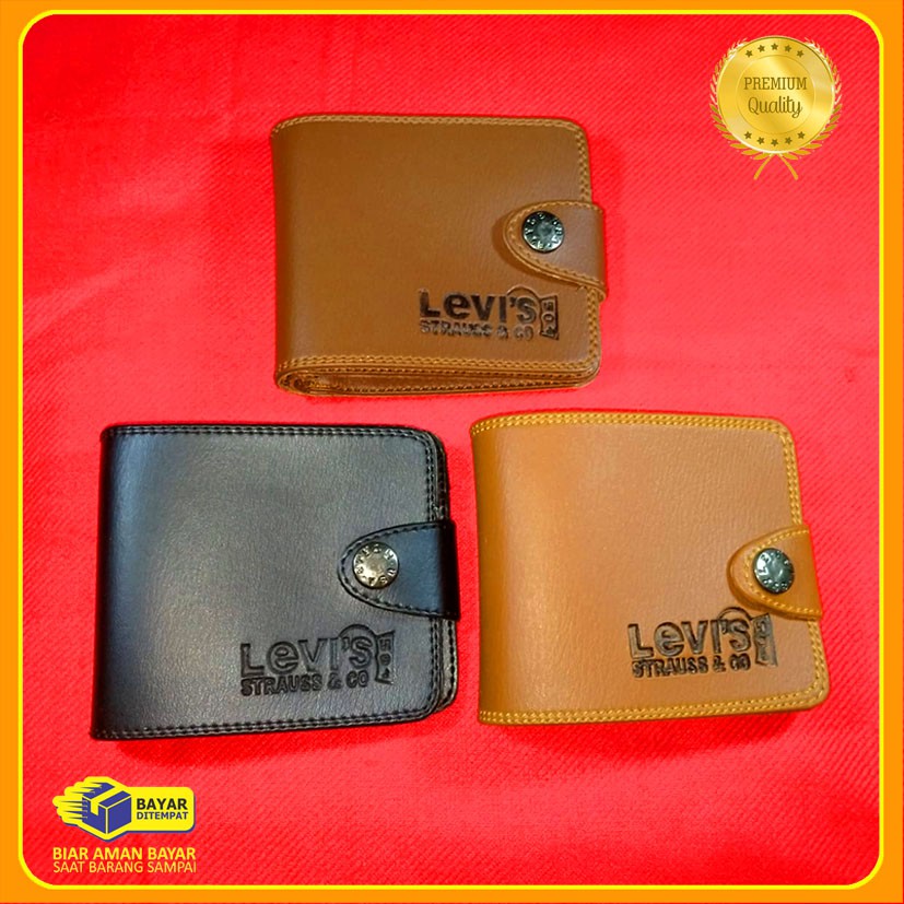 Dompet groisr Pria levis Model kancing pendek Cod