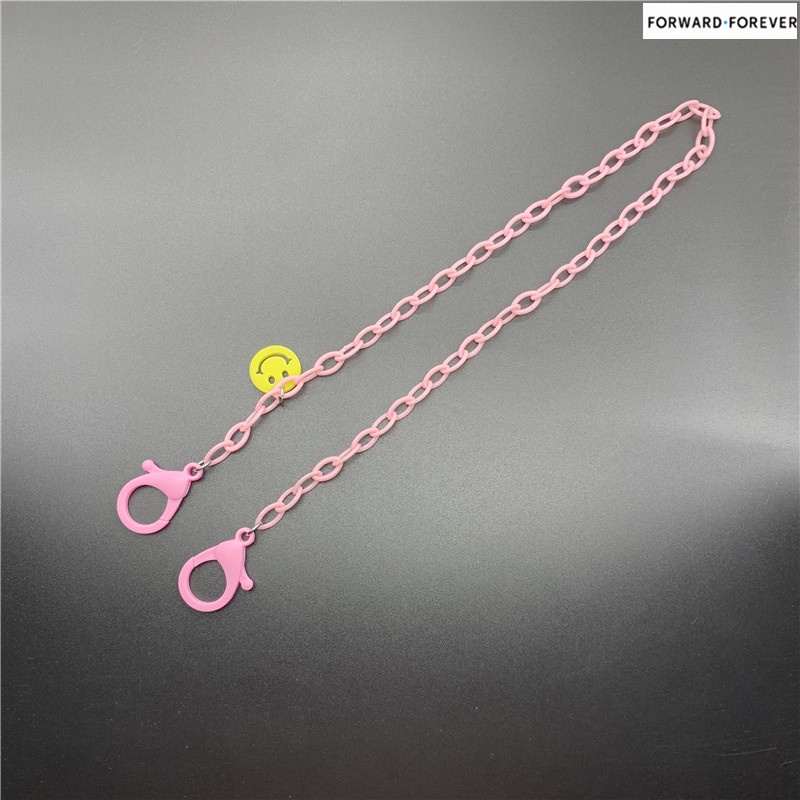 Fashion all-match smiley face pendant acrylic mask chain children adult mask anti-lost chain M60054