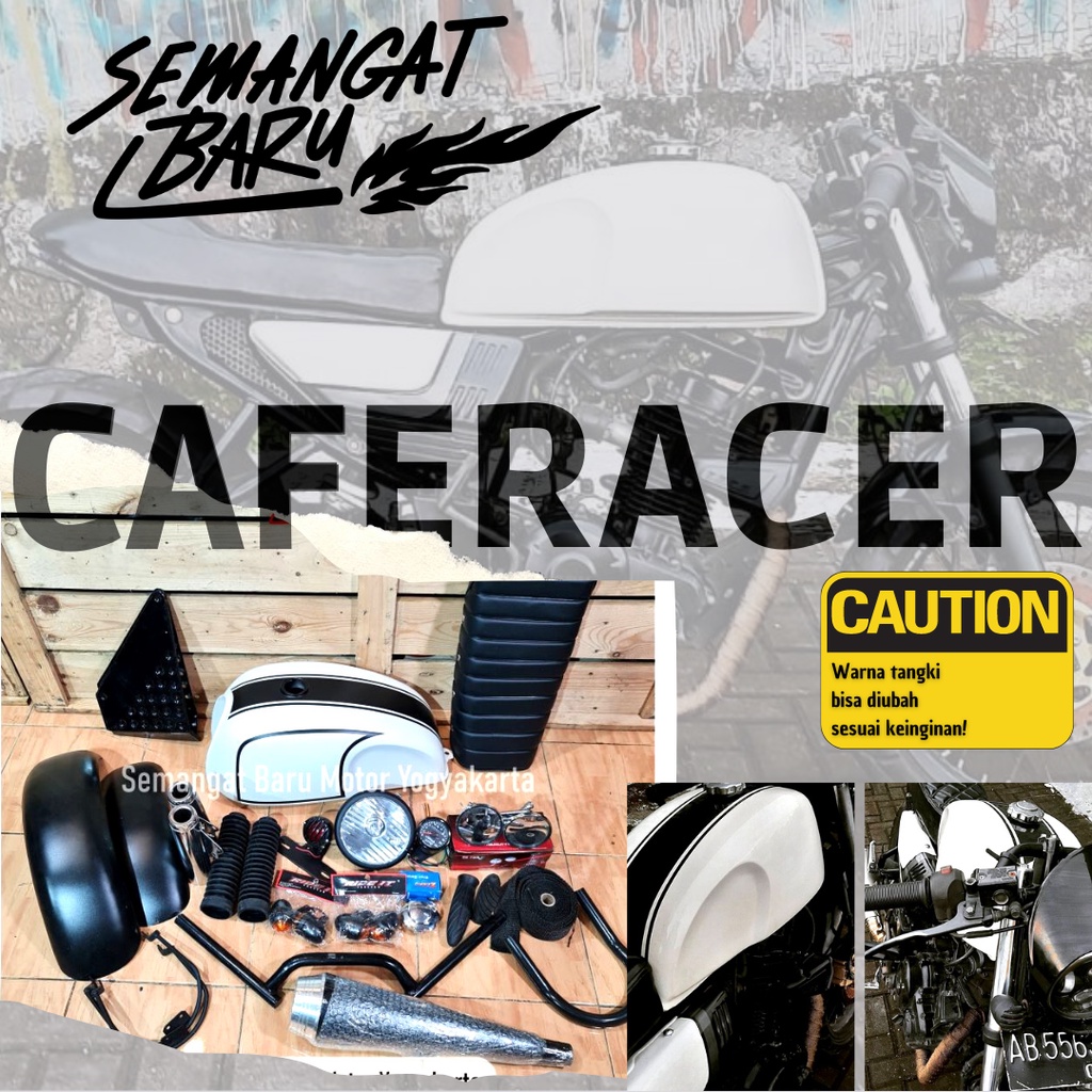 PAKET CAFERACER TIGER MEGAPRO SCORPIO NEW MEGAPRO GL THUNDER TVS BAJAJ PULSAR KUALITAS MEDIUM FULLSE