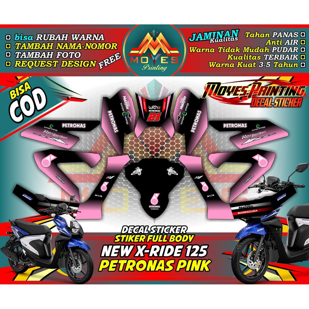 stiker decal full body motor x-ride decal stiker motor x-ride stiker x-ride full body_PETRONAS PINK