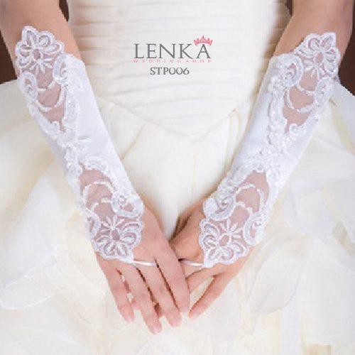 [STOK TERBATAS] BRIDAL GLOVES SARUNG TANGAN PUTIH BROKAT PENGANTIN STP006