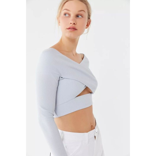 URBAN OUTFITTERS WRAP FRONT CROP TOP