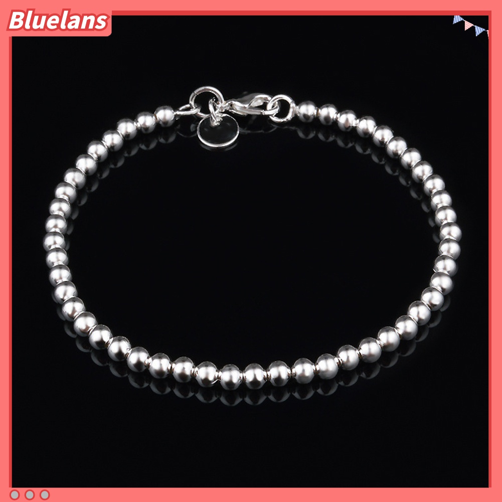 Gelang Manik-Manik Model Hollow Lapis Silver Untuk Unisex