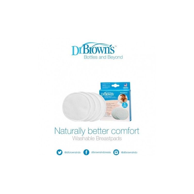 Dr Browns Washable Breast Pad Isi 4pcs - Perlengkapan Menyusui