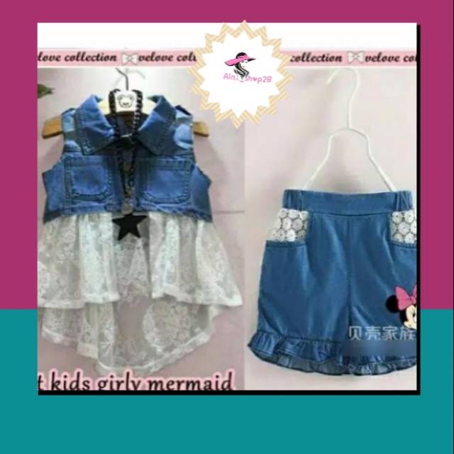 Satu set baju anak mermaid