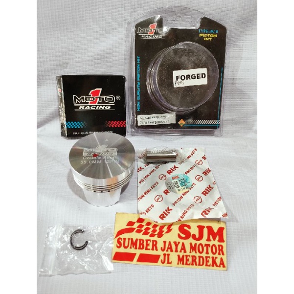 Piston Moto1 Forged 58,5 dan 59 pin 13 Seher Moto1 mentah flat 58,5 pin 13 dan 59 pin 13 set plus ri