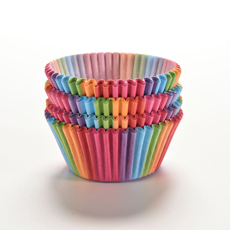 Hot Sale/100Pcs Rainbow Cupcake Liner Cupcake Kertas Baking Cups Muffin Cases Kotak Kue