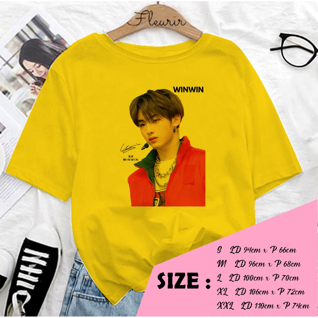 FLEURIR - KAOS OVERSIZE WIN WIN NCT 127 KATUN KAOS WANITA DEWASA LENGAN PENDEK TEE UNISEX JUMBO