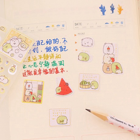 ⚡Flash Sale⚡ INS Girl Diary Sticker Cute Cartoon Material Notepad Diy Decorative Stickers