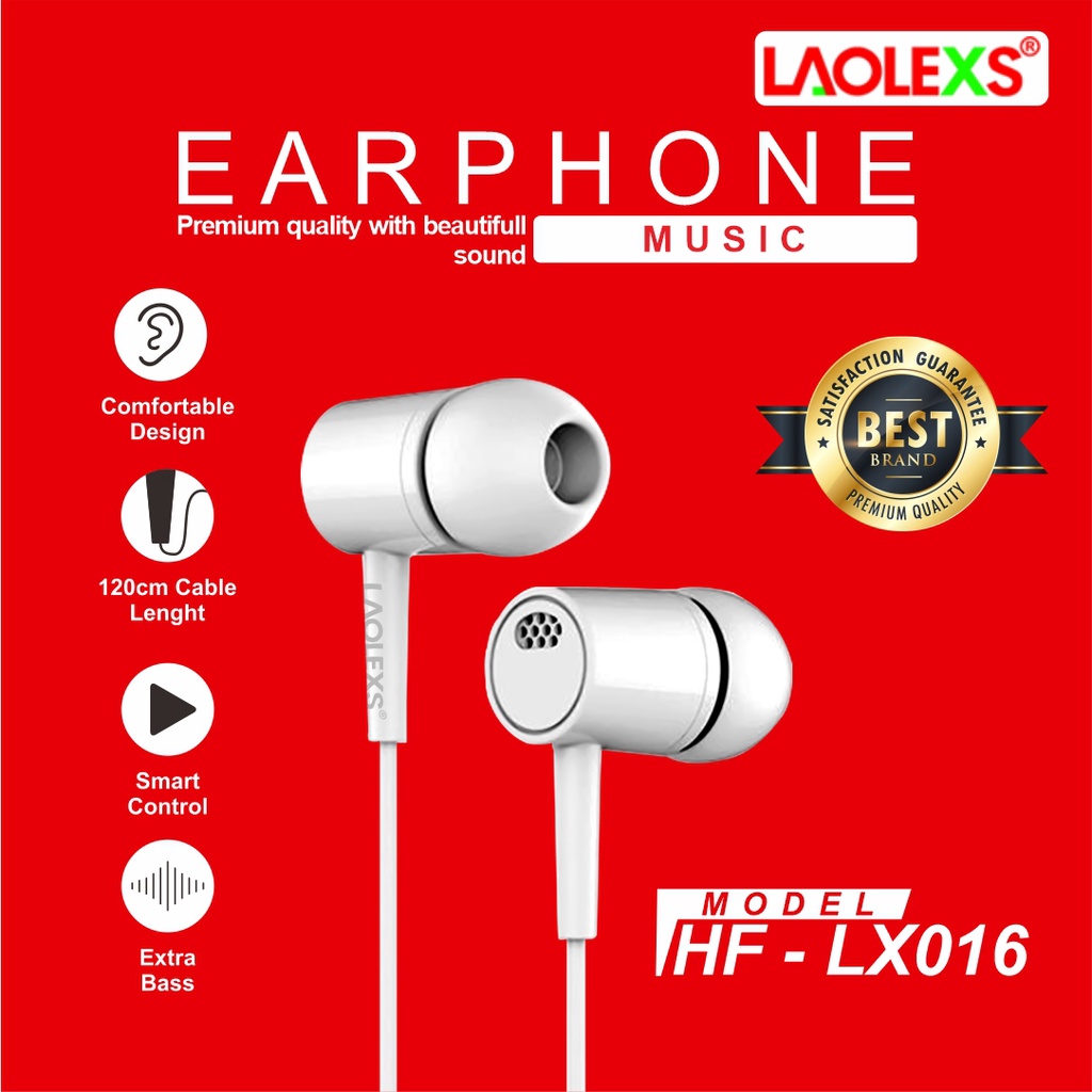 Earphone Murah HF-LX016 Music Hifi LAOLEXS - Extra Bass Premium Quality (Gransi Resmi 12 Bulan)