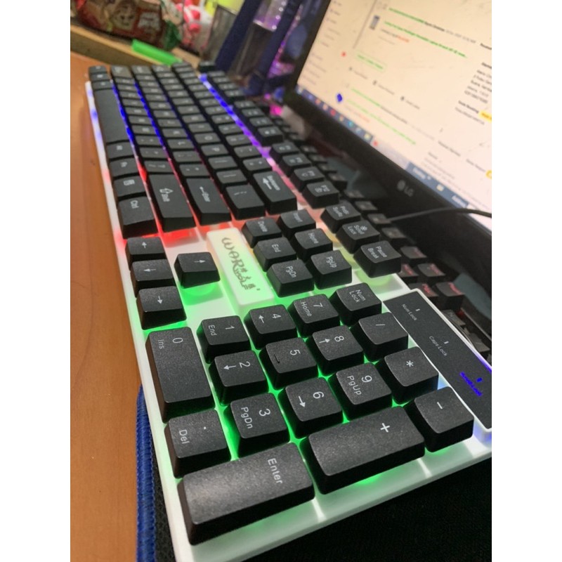 keyboard gaming warwolf k1 / keyboard warwolf k1 backlight RGB