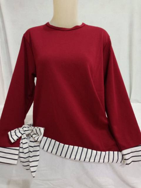 BLOUSE ATASAN MIRING CAROL SALUR NESS COLLECTION