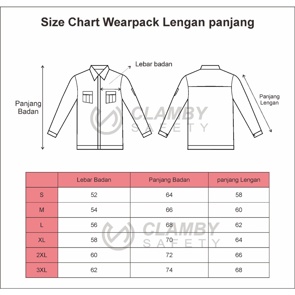 Wearpack Safety Lengan Panjang / Wearpack Kerja Lengan Panjang / Baju Wearpack Safety Kerja