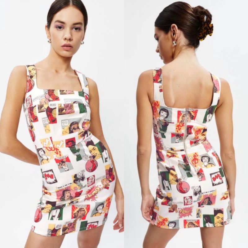 White Girls Sketch Mini Dress  66283 (SALE)