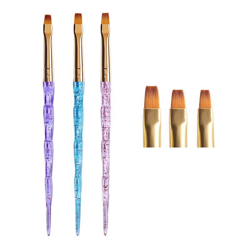 3 Pcs / Set Brush Liner Bahan Akrilik Gaya Perancis Untuk Nail Art Manicure