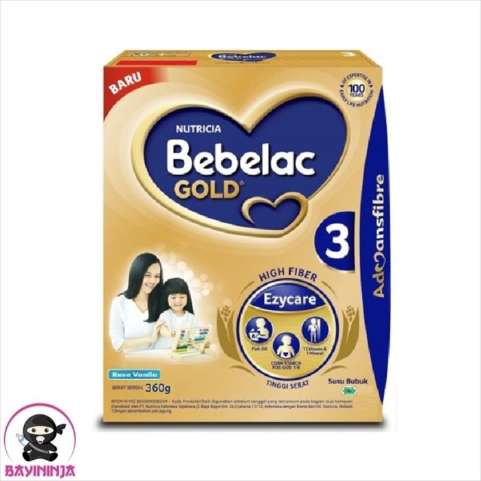 

BEBELAC Gold 3 Vanila Susu Box 360 g T-Ninjabayi 01