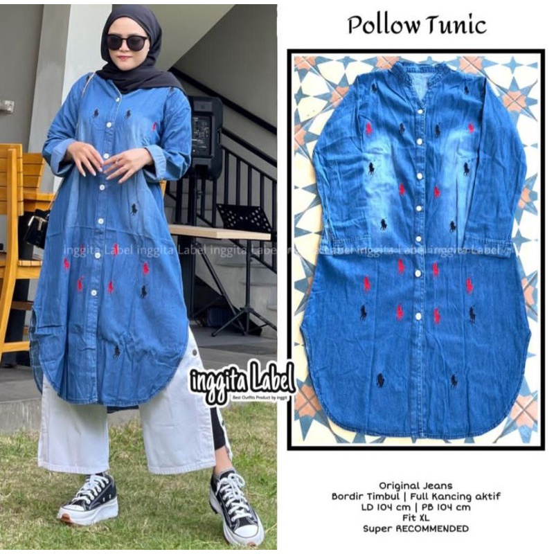 ATASAN  WANITA JEANS MODERN 2021 BAJU PEREMPUAN KEKINIAN TUNIK  DEWASA   TERMURAH TERBARU LENGAN PAN
