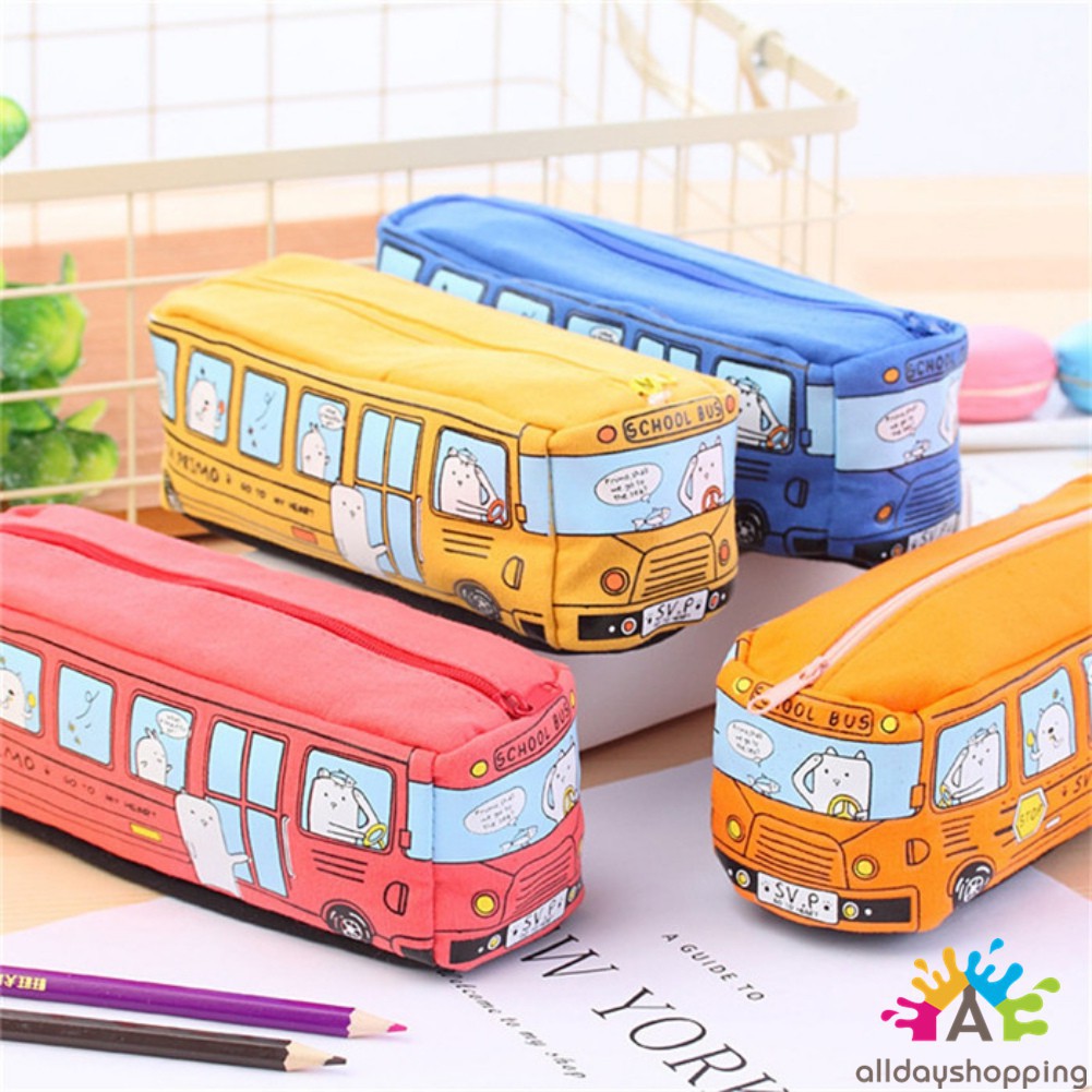 Tempat Pensil Motif Kartun Bus Lucu Untuk Pelajar Shopee Indonesia