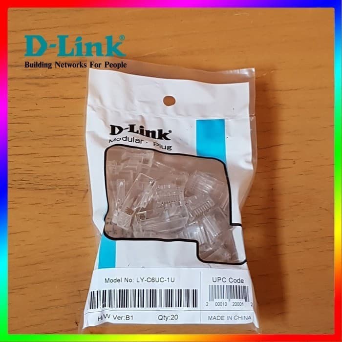 D-Link Konektor RJ45 Cat.6 Modular Plug isi 20 pcs ORIGINAL | DLink Connector RJ 45 Cat6