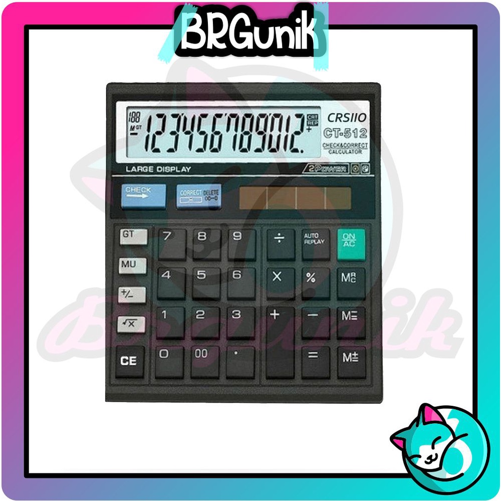 

BRGUNIK 12 Digit Kalkulator Check / Kakulator Dagang Besar / Calculator CT 512 MURAH S020