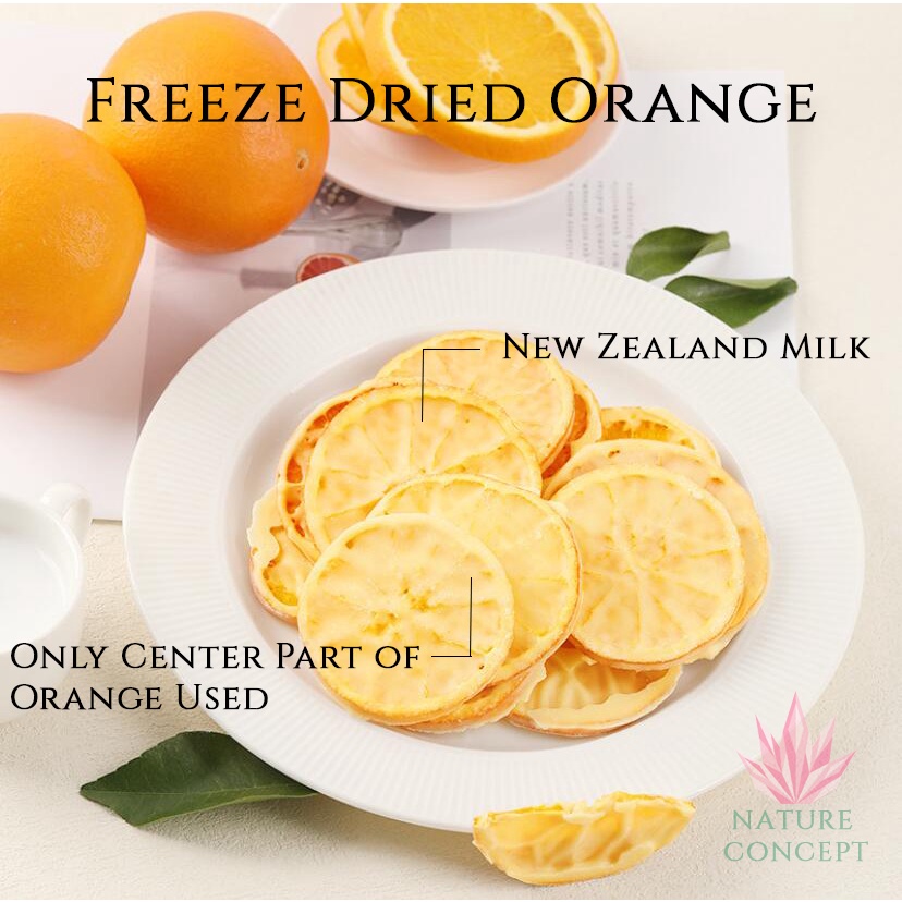 Cemilan Snack Freeze Dried Orange with Milk Coated Jeruk lapis Susu