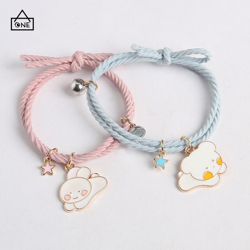 [Ready stock&amp; Cod❤️]2 Pcs Gelang Magnet Couple Gelang Tali Karet Magnet Desain Gelang Pasangan Astronot Untuk Pria Dan Wanita Gelang Produk Baru Di Toko Magnet Couple Bracelets A.one