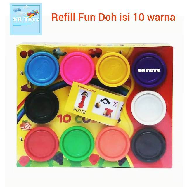 Refill Fun Doh isi 10bj  Lilin / Malam Mainan