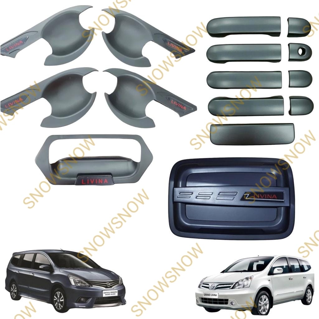Paket Outer Handle Tank Cover Nissan Grand Livina Hitam Chrome