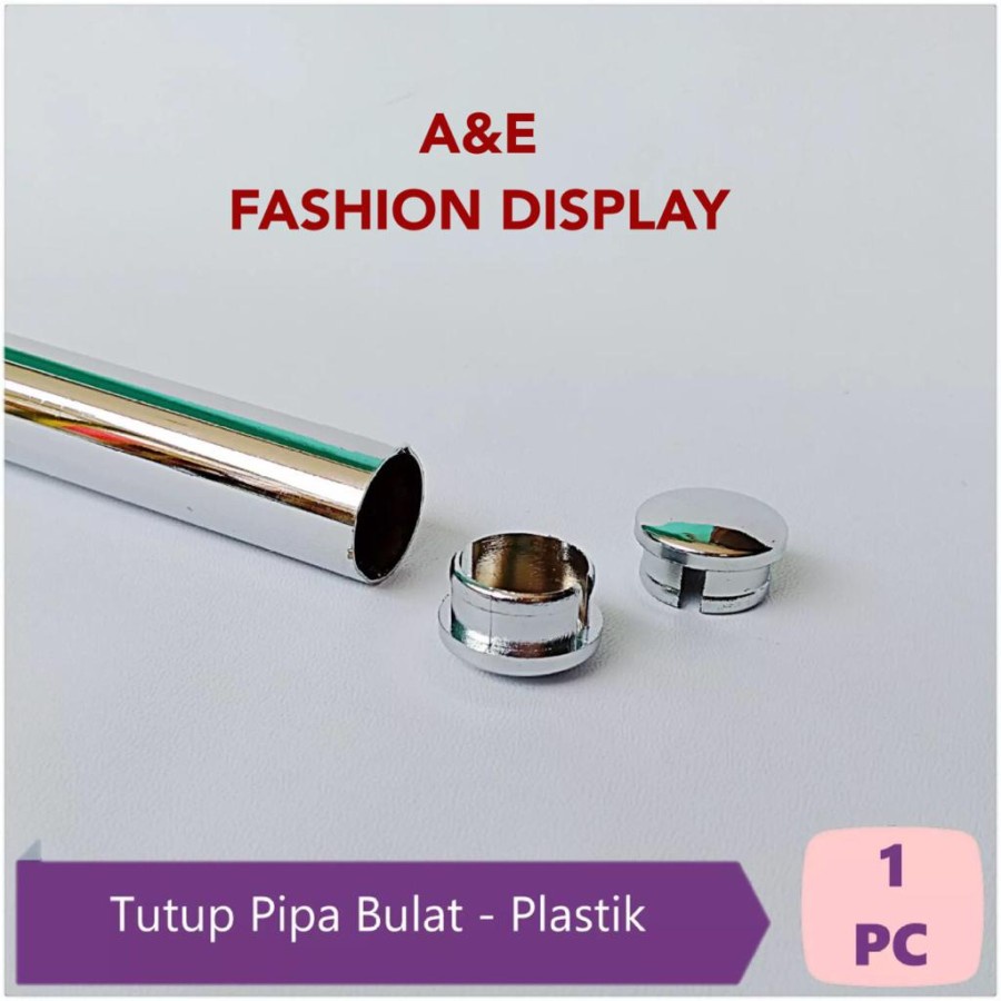 TUTUP PIPA BULAT PLASTIK CHROME/TUTUP UJUNG PIPA BULAT