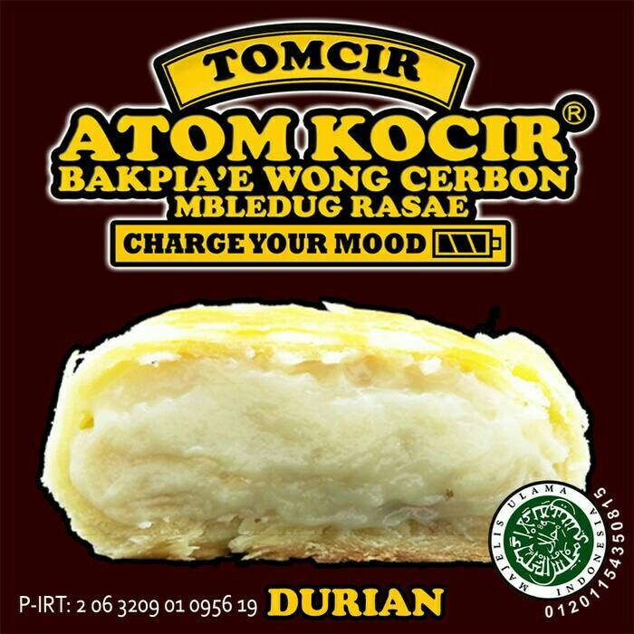 

Tomcir Atom Kocir Durian Bakpia Cirebon 1 pack isi 5