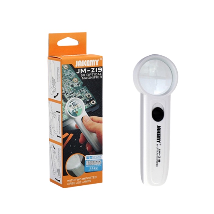 Kaca Pembesar Jakemy 8x Pembesaran Magnifying Glass 2 LED JM-Z19