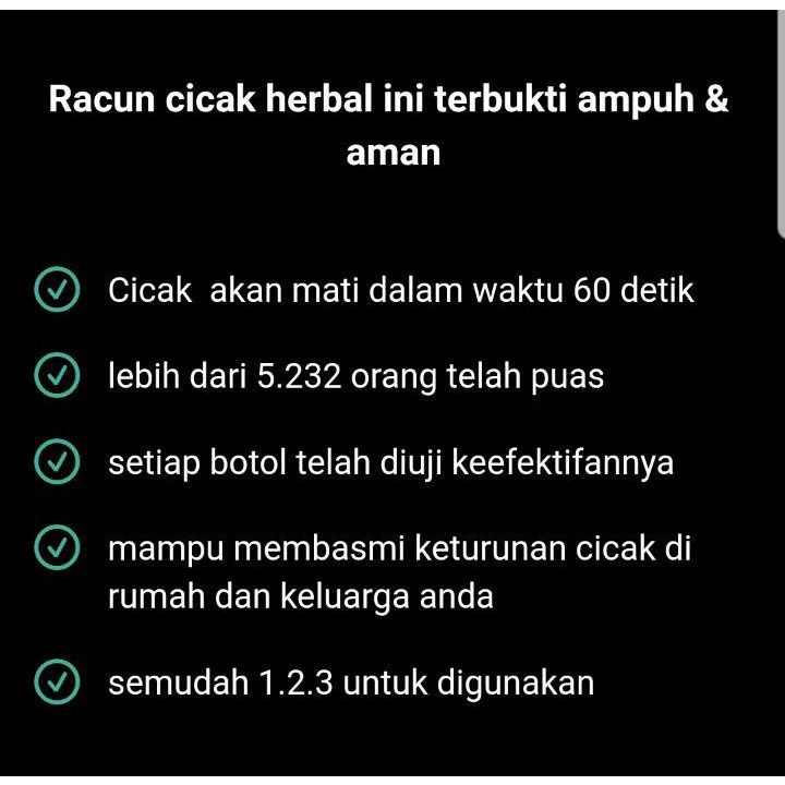 TERLARIS !! - RACUN CICAK HERBAL AMPUH PEMBASMI CICAK ALL IN 1 MEMBASMI CICAK TOKEK DAN KECOA TERBUKTI PALING AMPUH [ BISA COD ]