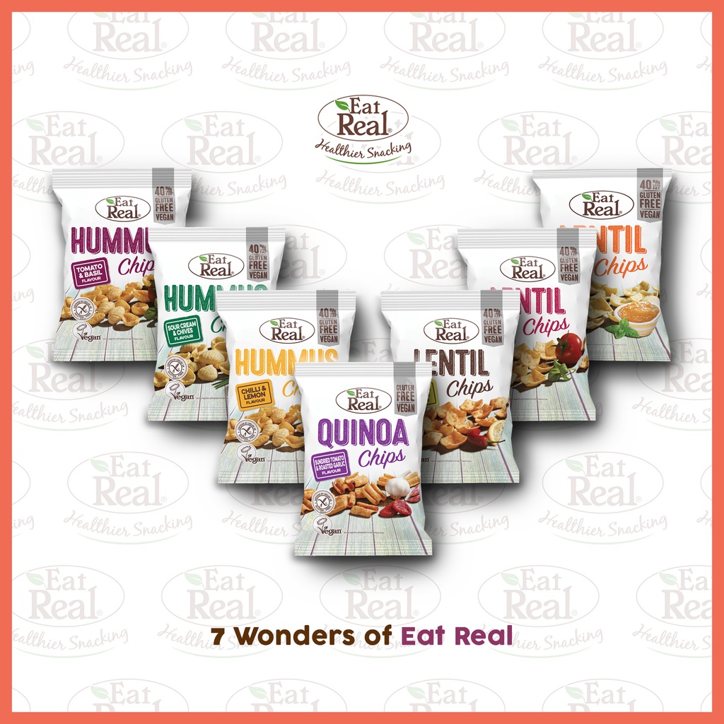 

7 Wonders of Eat Real | Hummus Lentil Quinoa Chips | Snack Sampler Set