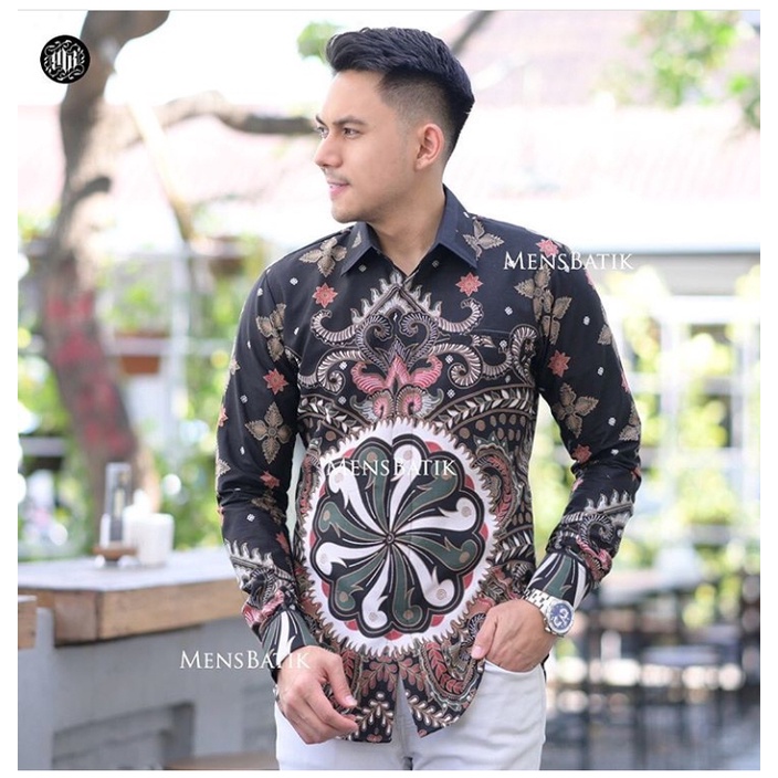 BATIK FAMILY HITAM KEKINIAN batik pria lengan panjang terbaru ORIGINAL  PENDEK modern PREMIUM