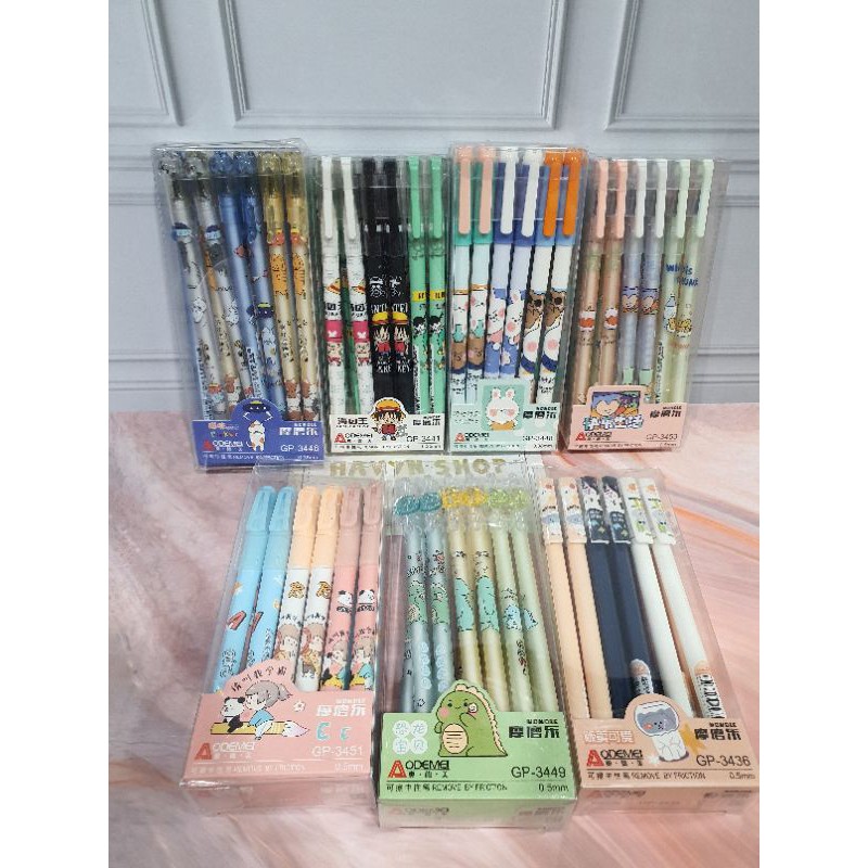 (12pc) pen bisa hapus/pen gel hapus/erasable pen/pen hapus lucu fancy ODEMEI-4