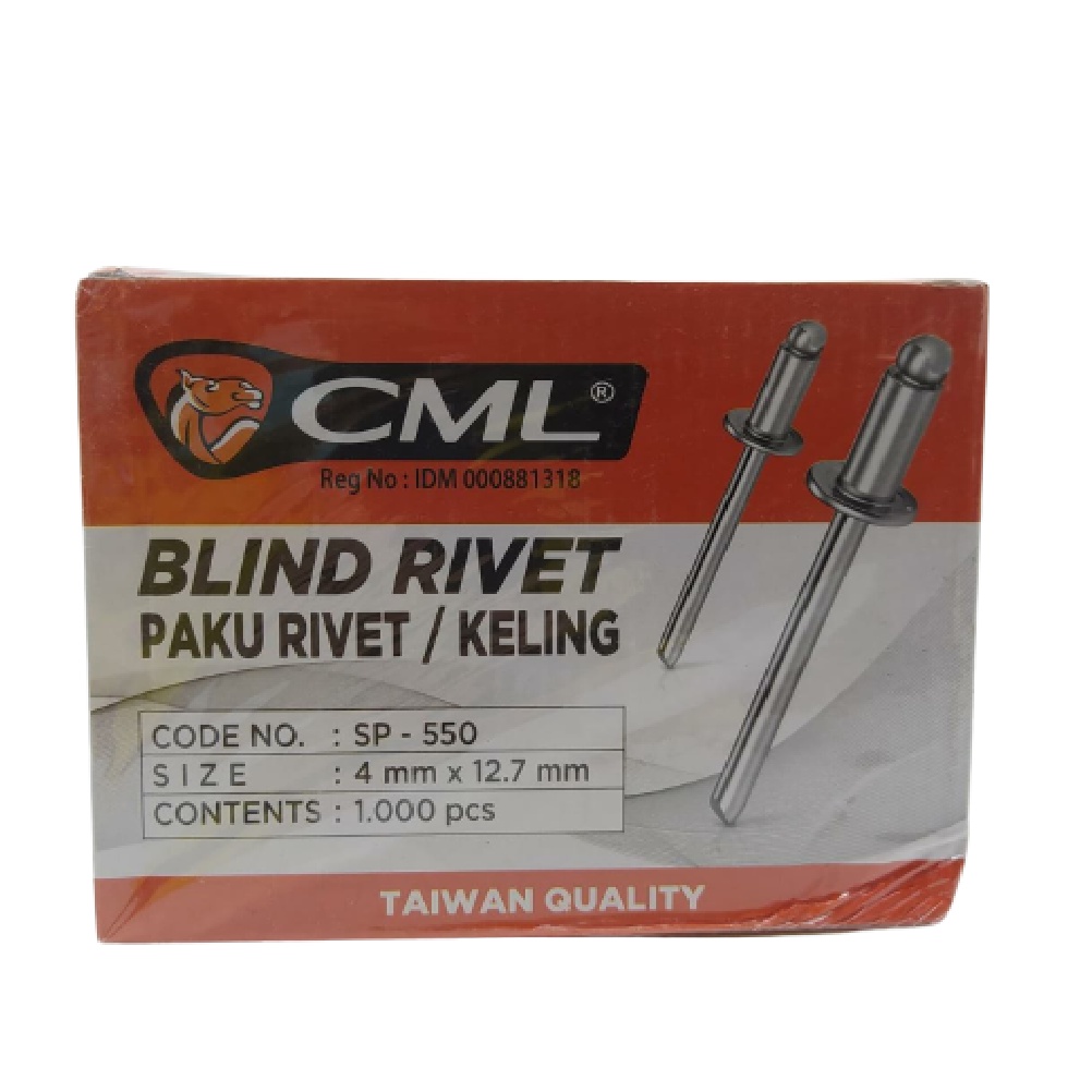 Paku Blind Rivet Camel Paku Rivet 550 (4mm x 12,7mm) isi 1000 pcs Paku Keling Ripet Paku 4mm x 12,7m
