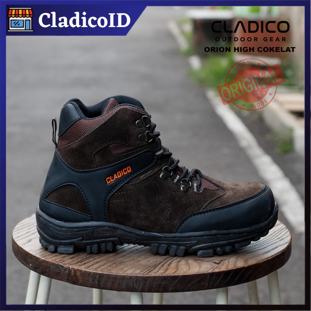 CLADICO Safety Orion Boot Tinggi Sefty Ujung Besi Sepatu Pria High Quality Premium Sol Karet Mentah Anti Slip tidak Licin Kerja Lapangan Proyek Haiking Mendaki Gunung Outdoor