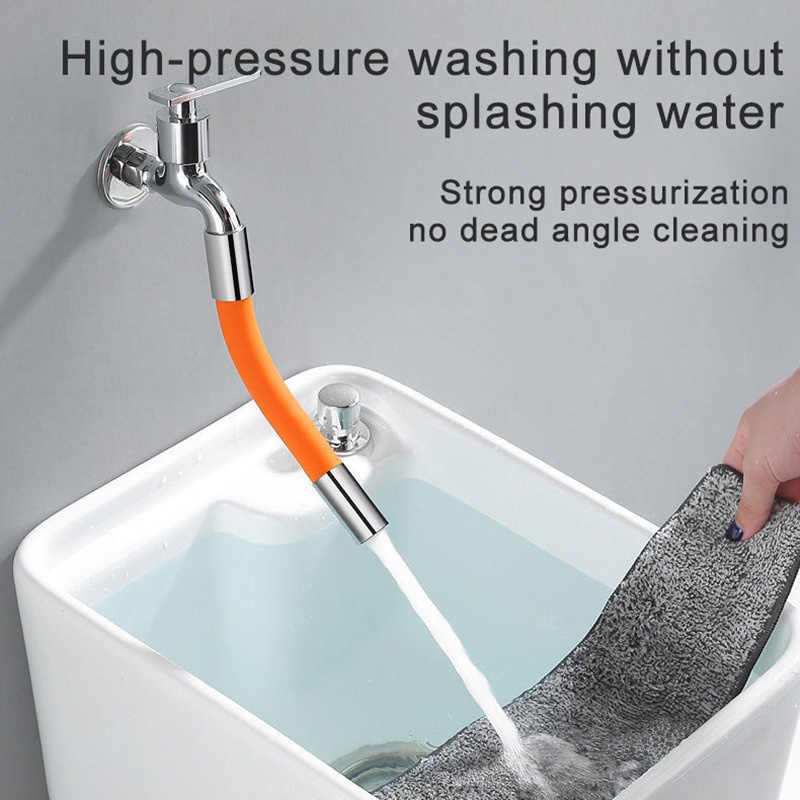 Faucet Extension Extender 360° Rotation Adjust Free Bending Faucet Splash-proof Universal Extension Tube For Bathroom Wash Basin