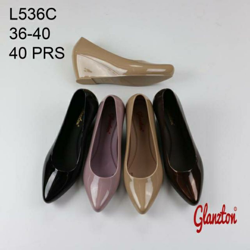 Sepatu wedges jelly tinggi 6cm merk Glanzton kode L536C