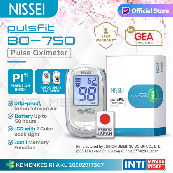 Nissei Jpn - Pulse Oxymeter Pulsfit Bo750 Alat Ukur Saturasi Oksigen #98