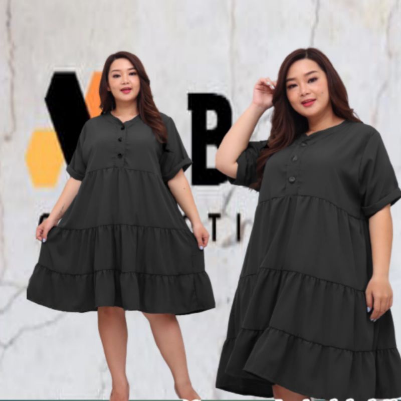 DRESS BUMIL DRESS REMPEL JUNE DRESS JUMBO WANITA DRESS JUMBO BISA UNTUK BUMIL DAN BUSUI DRESS JUMBO REMPEL CHAMOMILE 3XL