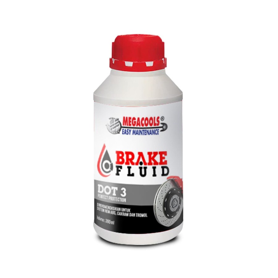 Megacools brake fluid 300ml Red MEGACOOLS Minyak rem Merah DOT 3 Oli Rem ABS Cakram