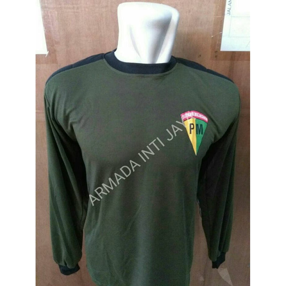 Terlaris Kaos Bantalan PM Hijau l Kaos Penembak PM l Kaos Panjang PM Hijau