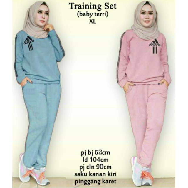 SET adidas, setelan training, olah raga wanita, setelan olahraga, training kekinian,training ootd