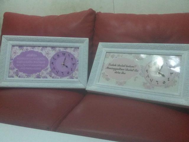 Hiasan Jam Dinding Untuk Kado Pernikahan Warna Shabby Ungu Pink