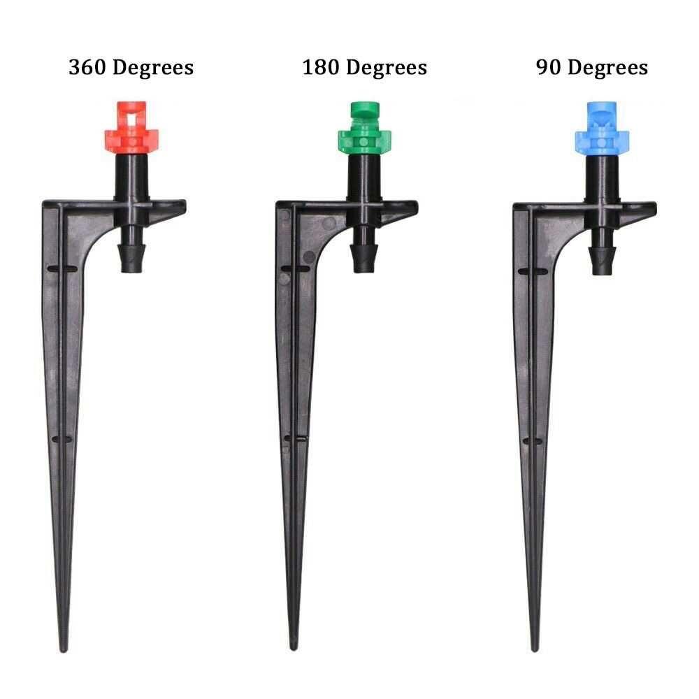 Solighter 20PCS Misting Nozzle Cool Down Dengan Plunger 90.180.360derajat Irigasi Taman